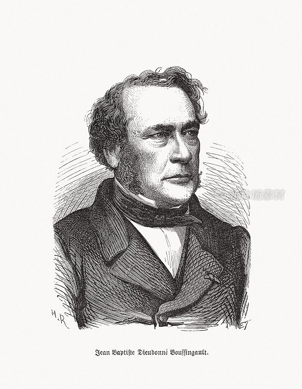 Jean-Baptiste Boussingault(1801-1887)，法国化学家木刻，1893年出版